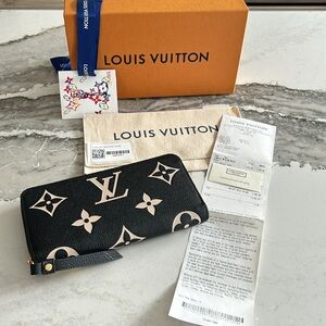 Louis Vuitton Zippy Wallet Bicolor Monogram Empreinte Leather Black/Beige